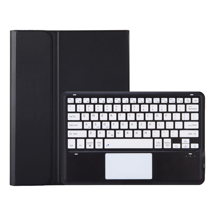 For Samsung Galaxy Tab S9 FE+ A810B-A Touch Pad Detachable Bluetooth Keyboard Leather Tablet Case(Black+White) - Samsung Keyboard by buy2fix | Online Shopping UK | buy2fix