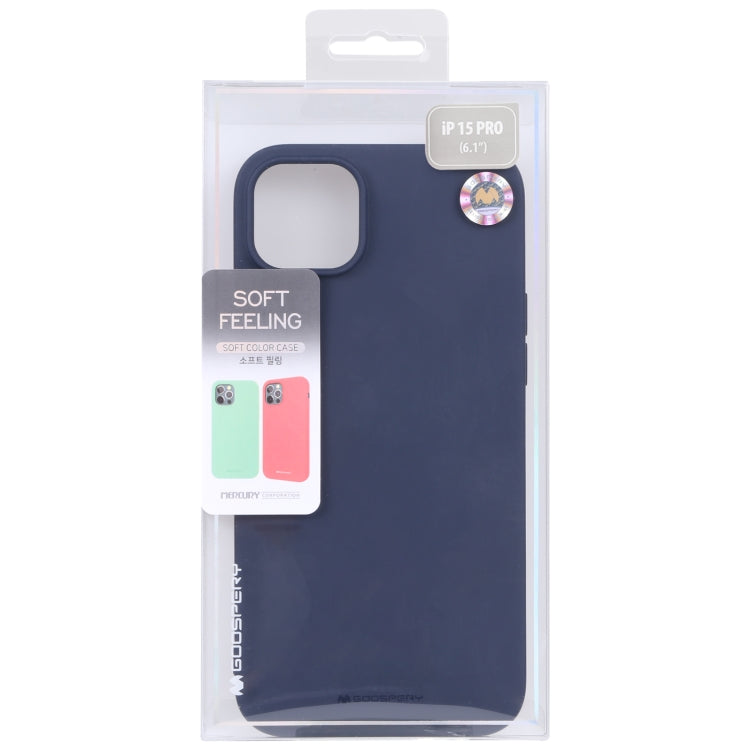 For iPhone 15 Pro Max GOOSPERY SOFT FEELING Liquid TPU Soft Phone Case(Dark Blue) - iPhone 15 Pro Max Cases by GOOSPERY | Online Shopping UK | buy2fix