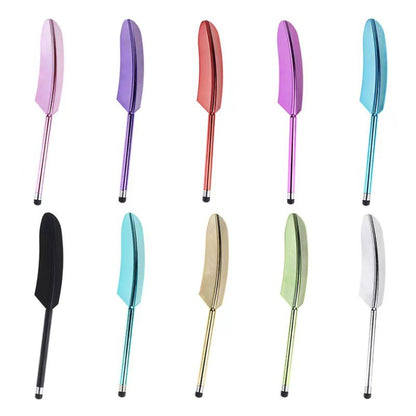 Electroplated Feather Stylus Pen(Black) - Stylus Pen by buy2fix | Online Shopping UK | buy2fix