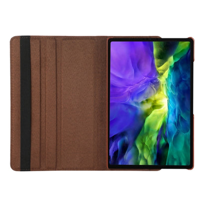 For Samsung Galaxy Tab A9 360 Degrees Rotation Holder Litchi Texture Leather Tablet Case(Brown) - Galaxy Tab A9 by buy2fix | Online Shopping UK | buy2fix