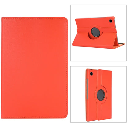 For Samsung Galaxy Tab A9+ 360 Degrees Rotation Holder Litchi Texture Leather Tablet Case(Orange) - Galaxy Tab A9+ by buy2fix | Online Shopping UK | buy2fix