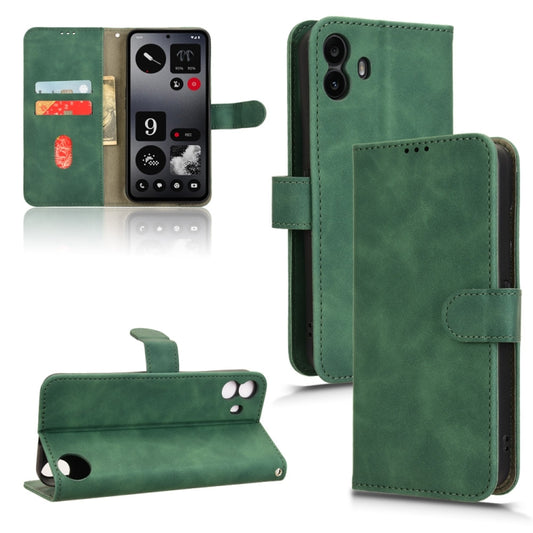 For Nothing CMF Phone 1 Skin Feel Magnetic Flip Leather Phone Case(Green) - More Brand by buy2fix | Online Shopping UK | buy2fix