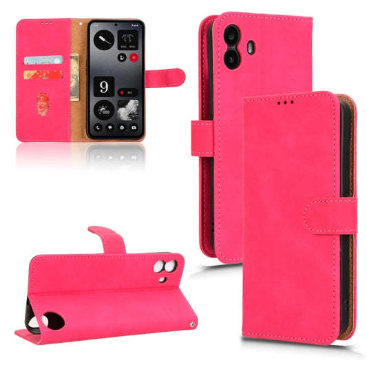 For Nothing CMF Phone 1 Skin Feel Magnetic Flip Leather Phone Case(Rose Red) - More Brand by buy2fix | Online Shopping UK | buy2fix