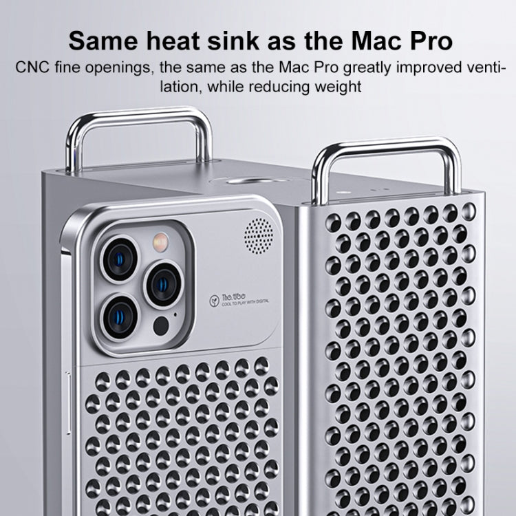 For iPhone 14 Pro Aromatherapy Aluminum Alloy Cooling Phone Case(Grey) - iPhone 14 Pro Cases by buy2fix | Online Shopping UK | buy2fix