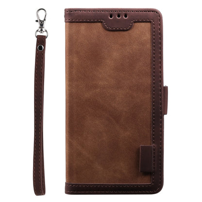 For iPhone 16 Retro Splicing Horizontal Flip Leather Phone Case(Brown) - iPhone 16 Cases by buy2fix | Online Shopping UK | buy2fix