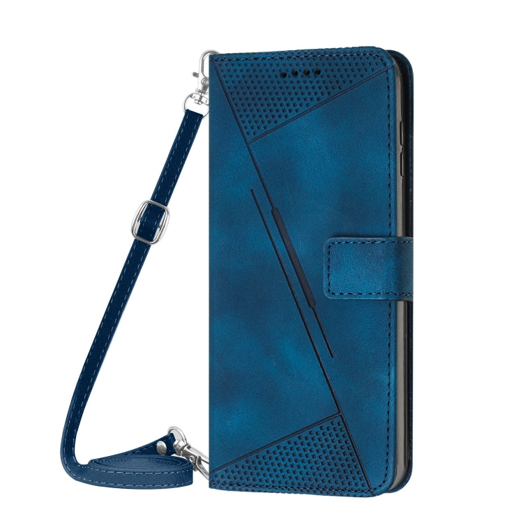 For OnePlus 12 Dream Triangle Leather Phone Case with Lanyard(Blue) - OnePlus Cases by buy2fix | Online Shopping UK | buy2fix