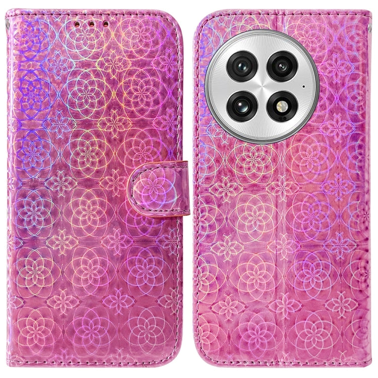 For OnePlus 13 Colorful Magnetic Buckle Leather Phone Case(Pink) - OnePlus Cases by buy2fix | Online Shopping UK | buy2fix