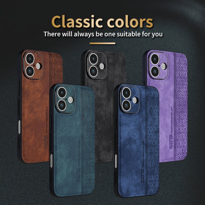 For iPhone 16 Plus AZNS 3D Embossed Skin Feel Phone Case(Purple) - iPhone 16 Plus Cases by AZNS | Online Shopping UK | buy2fix