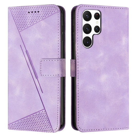 For Samsung Galaxy S22 Ultra 5G Dream Triangle Leather Phone Case with Long Lanyard(Purple) - Galaxy S22 Ultra 5G Cases by buy2fix | Online Shopping UK | buy2fix