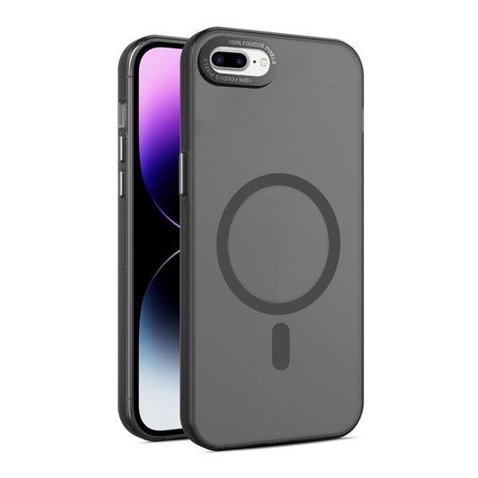 For iPhone 8 Plus / 7 Plus MagSafe Frosted Translucent Mist Phone Case(Black) - More iPhone Cases by buy2fix | Online Shopping UK | buy2fix