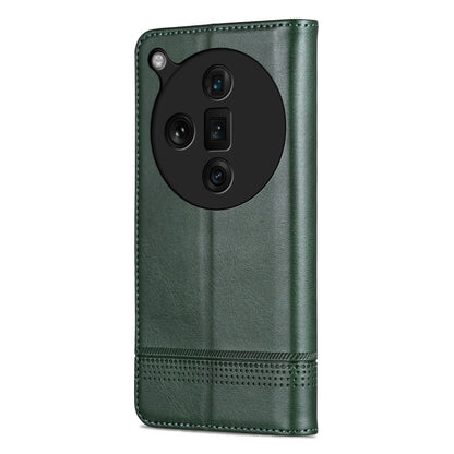 For OPPO Find X7 Ultra AZNS Magnetic Calf Texture Flip Leather Phone Case(Dark Green) - OPPO Cases by AZNS | Online Shopping UK | buy2fix