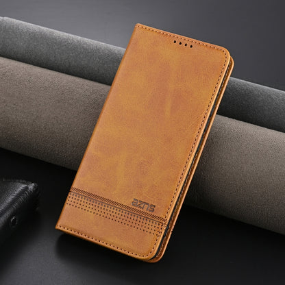 For OPPO Reno12 F 4G AZNS Magnetic Calf Texture Flip Leather Phone Case(Light Brown) - Reno12 F Cases by AZNS | Online Shopping UK | buy2fix