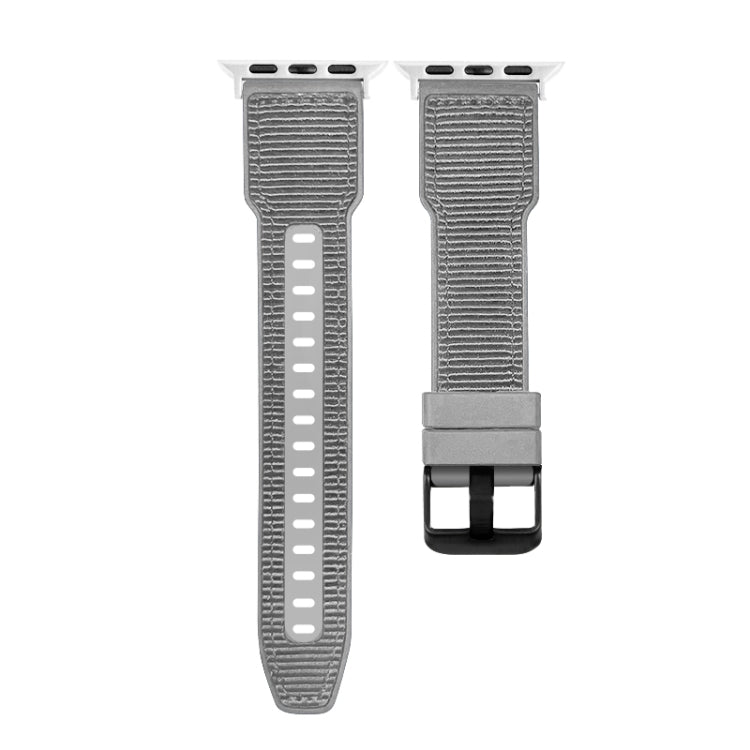 For Apple Watch Ultra 2 49mm Hybrid Braid Nylon Silicone Watch Band(Grey) - Watch Bands by buy2fix | Online Shopping UK | buy2fix