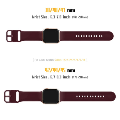 For Apple Watch SE 2022 44mm Pin Buckle Silicone Watch Band(Wine Red) - Watch Bands by buy2fix | Online Shopping UK | buy2fix