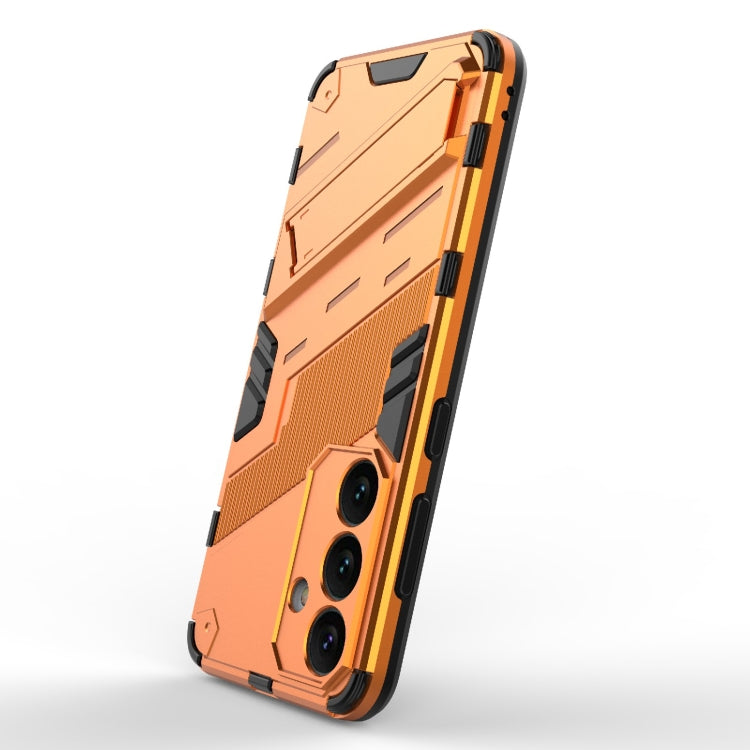 For Samsung Galaxy S24 5G Punk Armor 2 in 1 PC + TPU Shockproof Phone Case with Invisible Holder(Orange) - Galaxy S24 5G Cases by buy2fix | Online Shopping UK | buy2fix