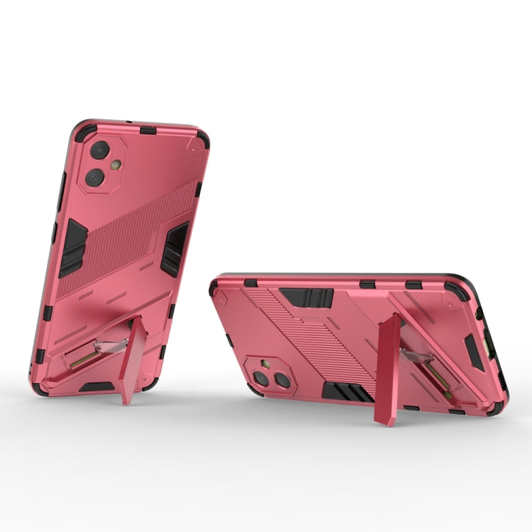 For Samsung Galaxy A05 4G Punk Armor 2 in 1 PC + TPU Shockproof Phone Case with Invisible Holder(Light Red) - Galaxy Phone Cases by buy2fix | Online Shopping UK | buy2fix