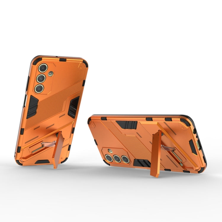 For Samsung Galaxy A15 Punk Armor 2 in 1 PC + TPU Shockproof Phone Case with Invisible Holder(Orange) - Galaxy Phone Cases by buy2fix | Online Shopping UK | buy2fix