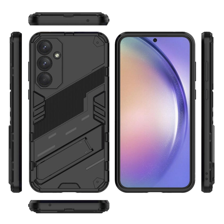 For Samsung Galaxy A35 5G Punk Armor 2 in 1 PC + TPU Shockproof Phone Case with Invisible Holder(Black) - Galaxy Phone Cases by buy2fix | Online Shopping UK | buy2fix