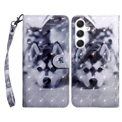For Samsung Galaxy S24 5G 3D Painted Leather Phone Case(Husky) - Galaxy S24 5G Cases by buy2fix | Online Shopping UK | buy2fix