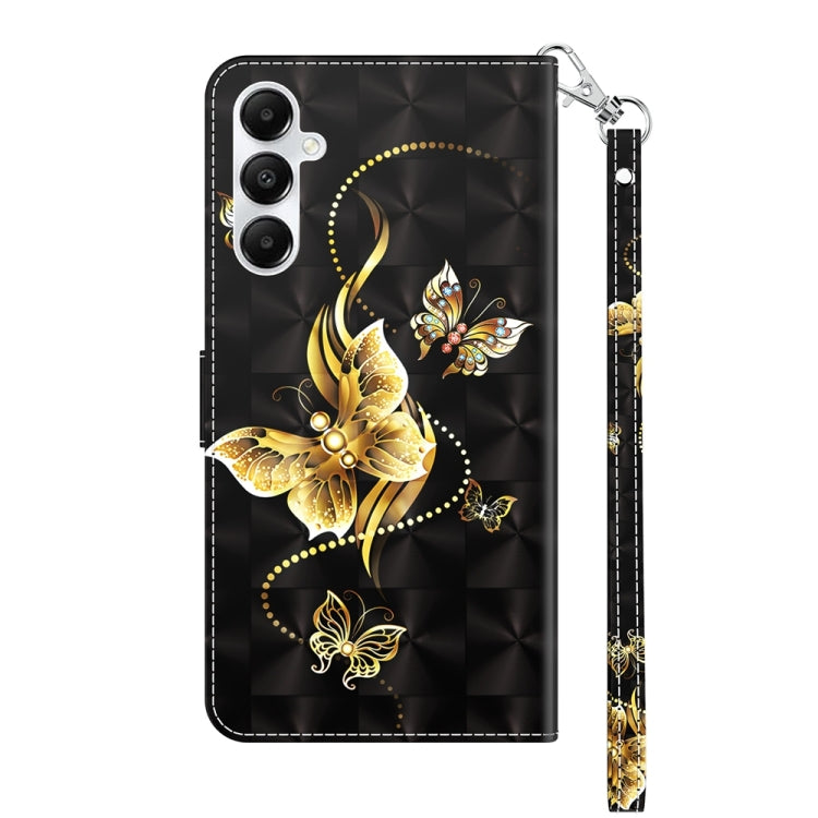 For Samsung Galaxy A35 5G 3D Painted Leather Phone Case(Golden Swallow Butterfly) - Galaxy Phone Cases by buy2fix | Online Shopping UK | buy2fix