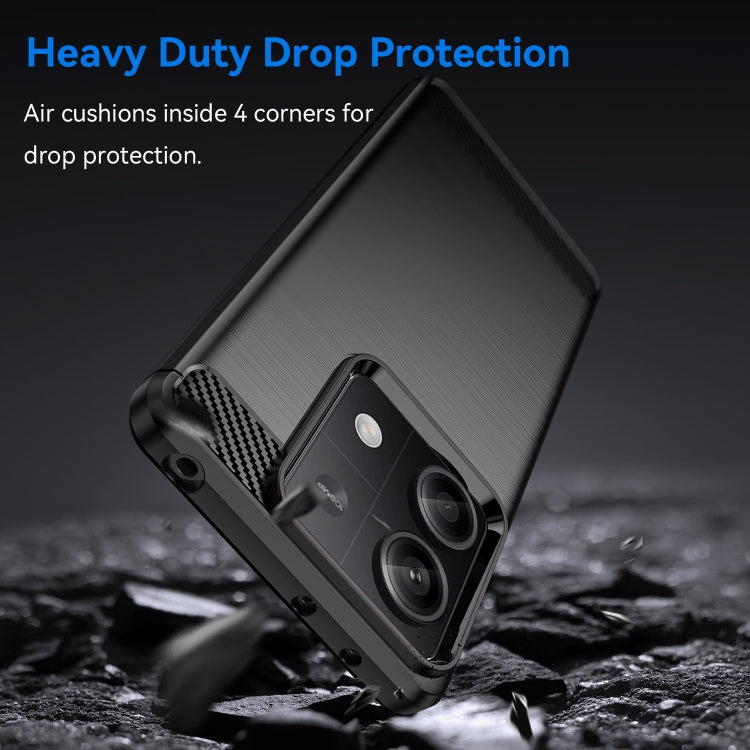 For Xiaomi Poco X6 Neo Brushed Texture Carbon Fiber TPU Phone Case(Black) - Xiaomi Cases by buy2fix | Online Shopping UK | buy2fix