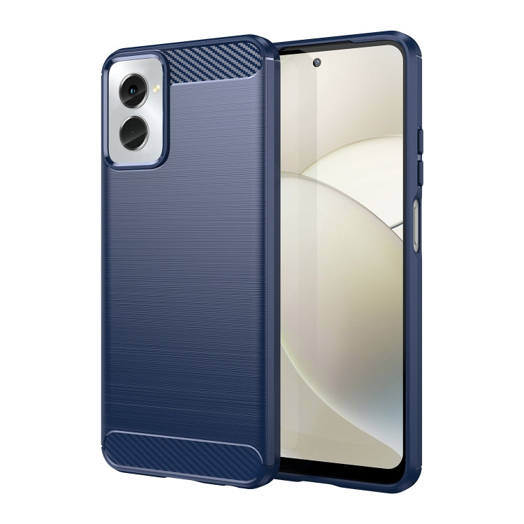 For Motorola Moto G Power 2024 Brushed Texture Carbon Fiber TPU Phone Case(Blue) - Motorola Cases by buy2fix | Online Shopping UK | buy2fix