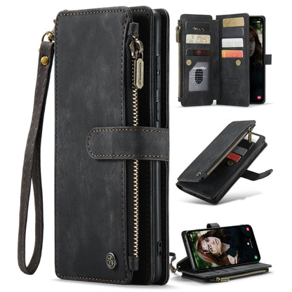 For Samsung Galaxy S23 FE CaseMe C30 Card Slots Zipper Wallet Leather Phone Case(Black) - Galaxy S23 FE 5G Cases by CaseMe | Online Shopping UK | buy2fix