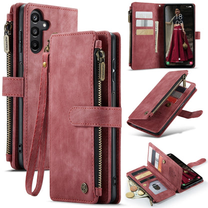 For Samsung Galaxy A15 CaseMe C30 Card Slots Zipper Wallet Leather Phone Case(Red) - Galaxy Phone Cases by CaseMe | Online Shopping UK | buy2fix