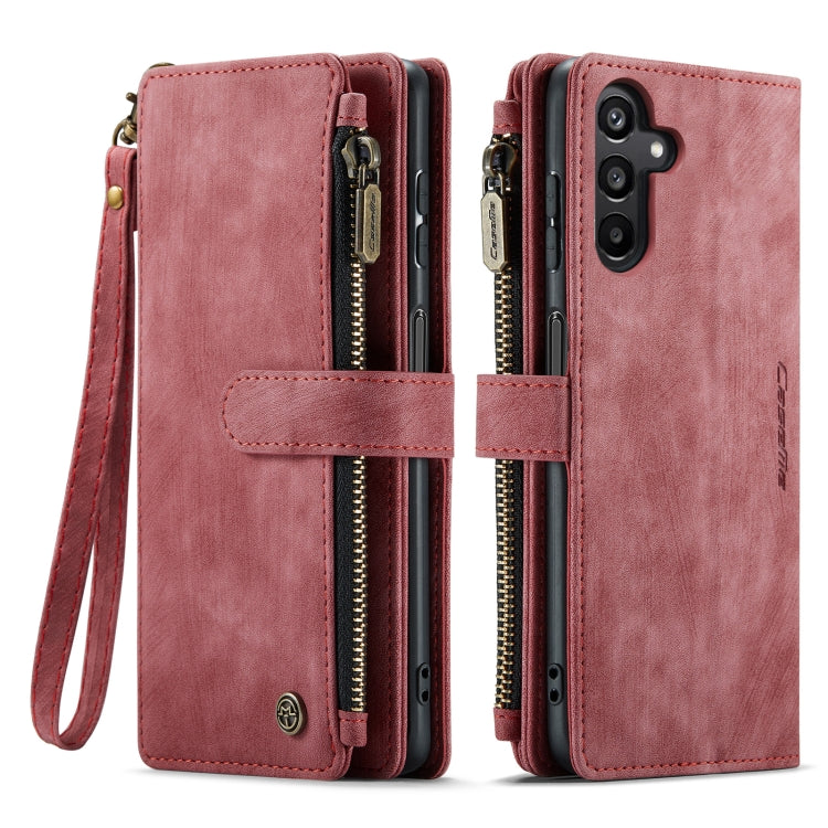 For Samsung Galaxy A15 CaseMe C30 Card Slots Zipper Wallet Leather Phone Case(Red) - Galaxy Phone Cases by CaseMe | Online Shopping UK | buy2fix