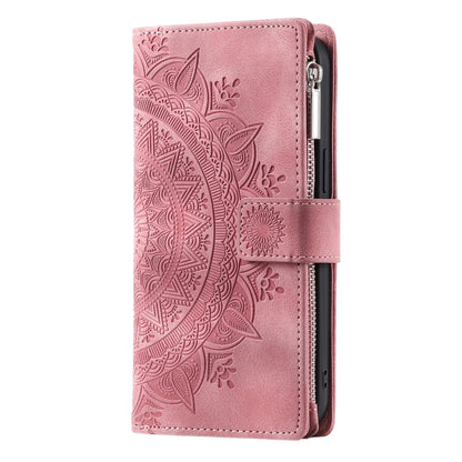 For Samsung Galaxy S23 Ultra 5G Multi-Card Totem Zipper Leather Phone Case(Pink) - Galaxy S23 Ultra 5G Cases by buy2fix | Online Shopping UK | buy2fix