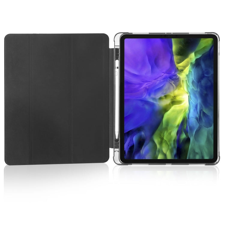 For iPad Air 13 2024 / iPad Pro 12.9 (2020) / iPad Pro 12.9(2018) 3-folding Horizontal Flip PU Leather + Shockproof TPU Tablet Case with Holder & Pen Slot(Black) - iPad Pro 12.9 (2020) Cases by buy2fix | Online Shopping UK | buy2fix