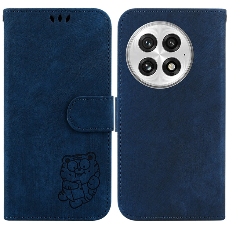 For OnePlus 13 Little Tiger Embossed Leather Phone Case(Dark Blue) - OnePlus Cases by buy2fix | Online Shopping UK | buy2fix