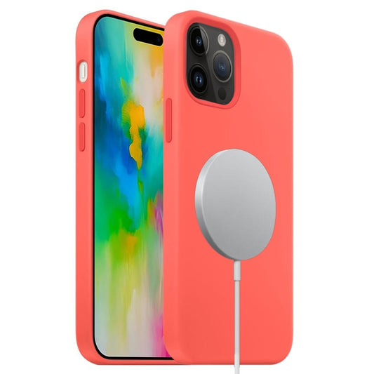 For iPhone 16 Pro Max Liquid Silicone Full Coverage MagSafe Phone Case(Pink Orange) - iPhone 16 Pro Max Cases by buy2fix | Online Shopping UK | buy2fix