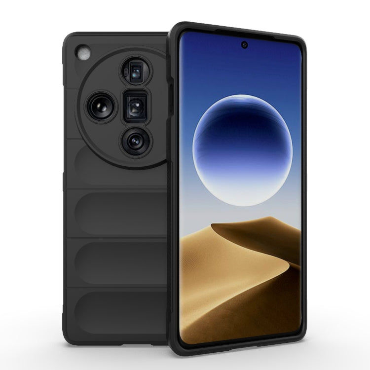 For OPPO Find X7 Ultra 5G Magic Shield TPU + Flannel Phone Case(Black) - Find X7 Ultra Cases by buy2fix | Online Shopping UK | buy2fix