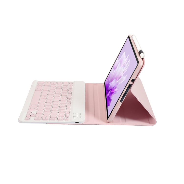 For Huawei MatePad 11.5 2023 AH17 Lambskin Texture Ultra-thin Detachable Bluetooth Keyboard Leather Case(Pink) - Huawei Keyboard by buy2fix | Online Shopping UK | buy2fix