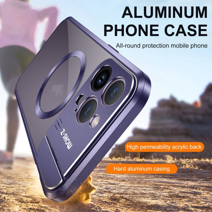 For iPhone 15 Pro Aromatherapy Holder Single-sided MagSafe Magnetic Phone Case(Purple) - iPhone 15 Pro Cases by buy2fix | Online Shopping UK | buy2fix