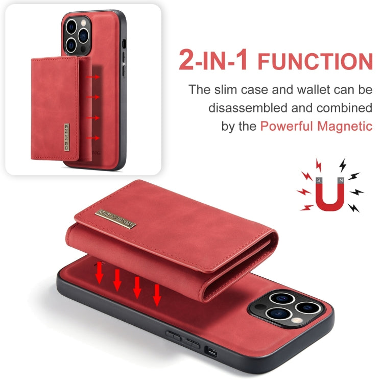 For iPhone 15 Pro DG.MING M1 Series 3-Fold Multi Card Wallet Leather Phone Case(Red) - iPhone 15 Pro Cases by DG.MING | Online Shopping UK | buy2fix