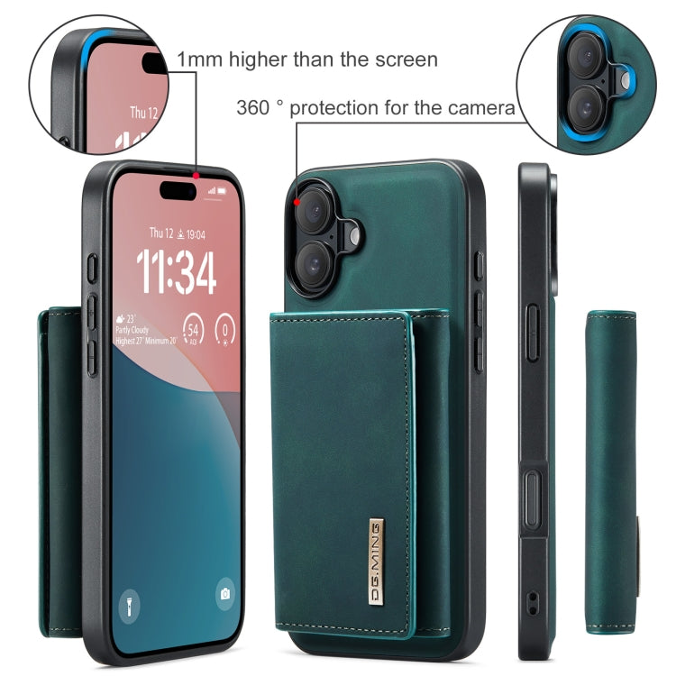 For iPhone 16 Plus DG.MING M1 Series 3-Fold Multi Card Wallet Leather Phone Case(Green) - iPhone 16 Plus Cases by DG.MING | Online Shopping UK | buy2fix