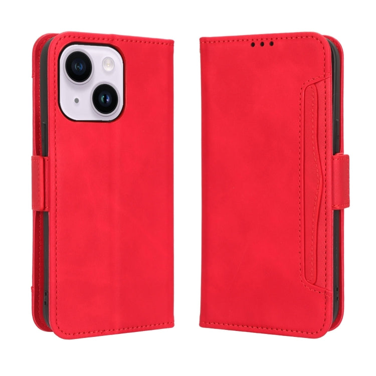 For iPhone 16 Pro Skin Feel Calf Texture Card Slots Leather Phone Case(Red) - iPhone 16 Pro Cases by buy2fix | Online Shopping UK | buy2fix