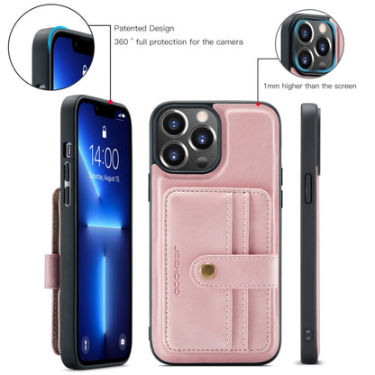 For iPhone 15 Pro Max JEEHOOD RFID Blocking Anti-Theft Magnetic PU Phone Case(Pink) - iPhone 15 Pro Max Cases by JEEHOOD | Online Shopping UK | buy2fix