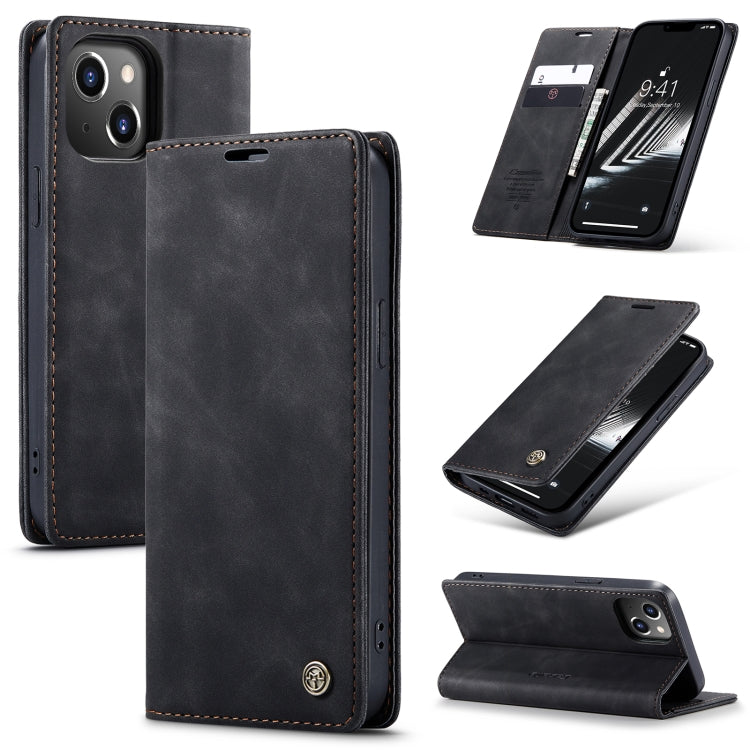 For iPhone 15 Plus CaseMe 013 Multifunctional Horizontal Flip Leather Phone Case(Black) - iPhone 15 Plus Cases by CaseMe | Online Shopping UK | buy2fix