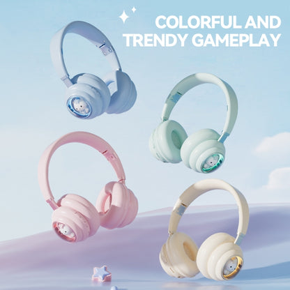 KE-30 RGB Head Mounted Wireless Bluetooth Headset(Pink) - Headset & Headphone by buy2fix | Online Shopping UK | buy2fix