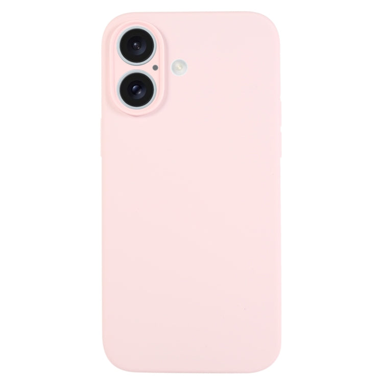 For iPhone 16 Pure Color Liquid Silicone Fine Pore Phone Case(Grey Pink) - iPhone 16 Cases by buy2fix | Online Shopping UK | buy2fix