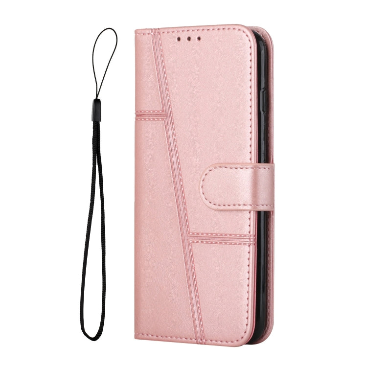 For Motorola Moto G Stylus 5G 2024 Stitching Calf Texture Buckle Leather Phone Case(Rose Gold) - Motorola Cases by buy2fix | Online Shopping UK | buy2fix