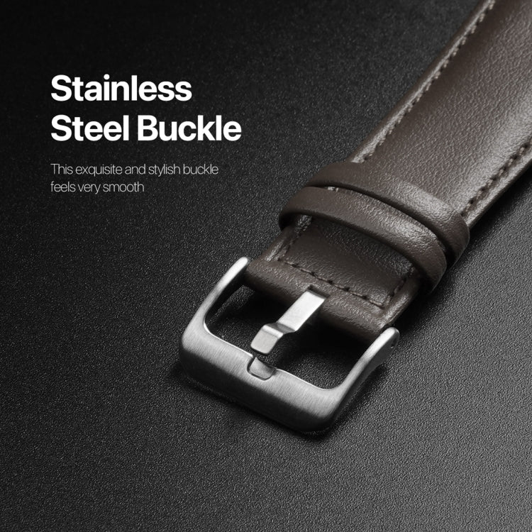 For Apple Watch 42mm DUX DUCIS YS Series Genuine Leather Watch Band(Grey) - Watch Bands by DUX DUCIS | Online Shopping UK | buy2fix