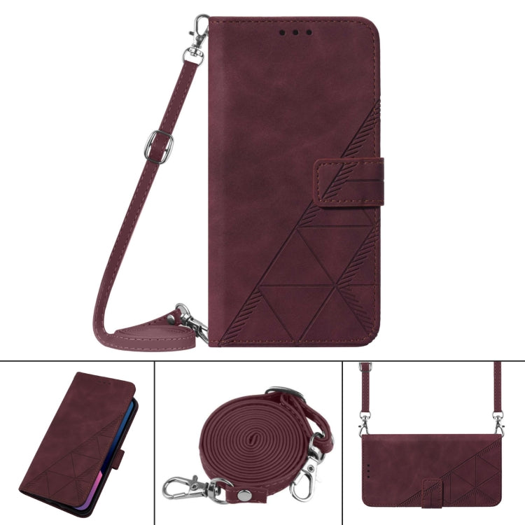 For Motorola Moto G Stylus 5G 2024 Crossbody 3D Embossed Flip Leather Phone Case(Wine Red) - Motorola Cases by buy2fix | Online Shopping UK | buy2fix