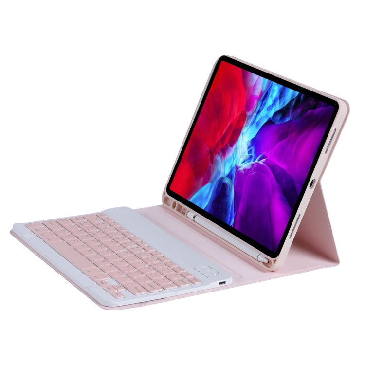 C-11B For iPad Pro 11 inch (2020) Detachable ABS Candy Color Bluetooth Keyboard Tablet Case with Stand & Pen Slot(Pink) - For iPad Pro by buy2fix | Online Shopping UK | buy2fix
