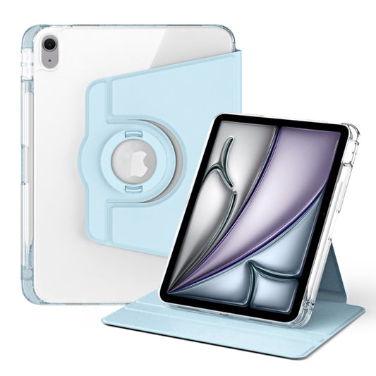 For iPad Air 11 2025 / 2024 360 Rotation Detachable Clear Acrylic Leather Tablet Case(Ice Blue) - iPad Air 11 2025 / 2024 Cases by buy2fix | Online Shopping UK | buy2fix