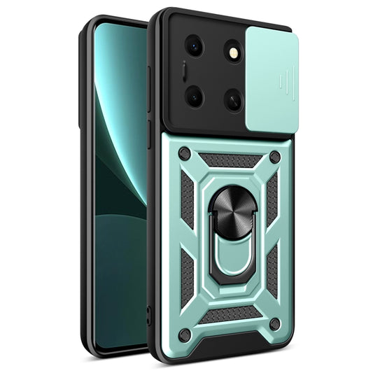 For Infinix Note 30i Sliding Camera Cover Design TPU+PC Phone Case(Green) - Infinix Cases by buy2fix | Online Shopping UK | buy2fix