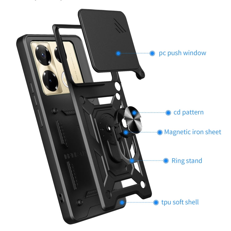 For Infinix Note 40 Pro/40 Pro+ 5G Sliding Camera Cover Design TPU+PC Phone Case(Blue) - Infinix Cases by buy2fix | Online Shopping UK | buy2fix